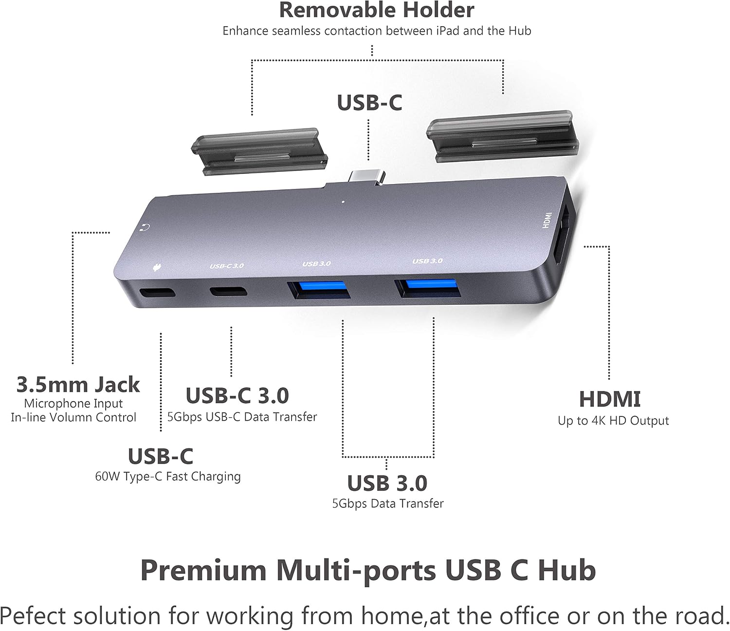 iPad Pro USB C Hub Adapter with 4K HDMI